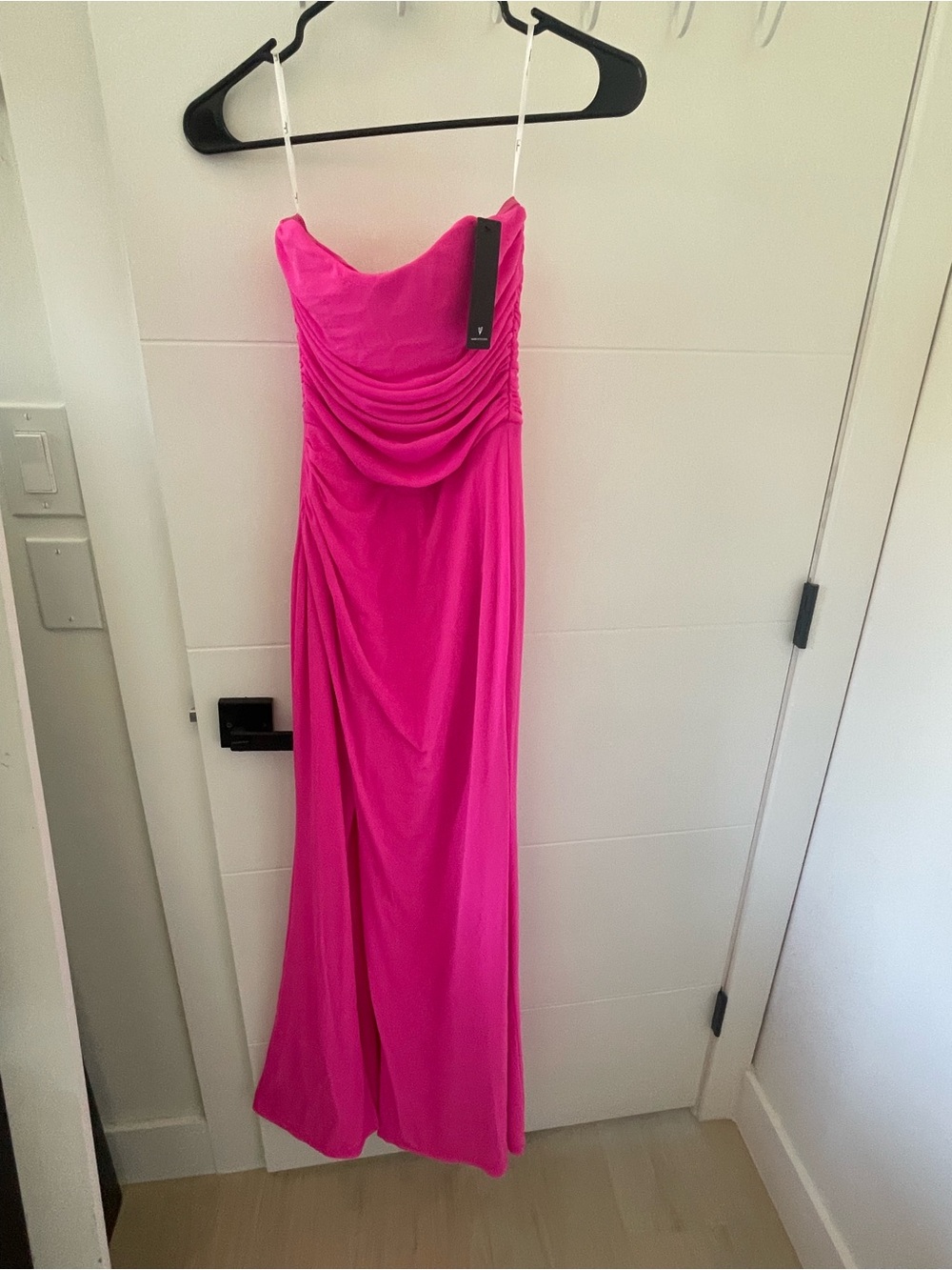 Lulus Strapless  Maxi Dress in Hot Pink